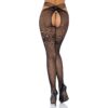 LEG AVENUE - MEDIAS DE RED CON ABERTURA Y ENCAJES EN MUSLO TALLA ÚNICA - Imagen 4