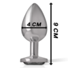 INTENSE - PLUG ANAL METAL ALUMINIO CON CRISTAL NEGRO TALLA L - Imagen 5