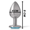 INTENSE - PLUG ANAL METAL ALUMINIO CON CRISTAL AZUL TALLA L - Imagen 5