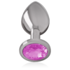 INTENSE - PLUG ANAL METAL ALUMINIO CON CRISTAL ROSA TALLA S - Imagen 3