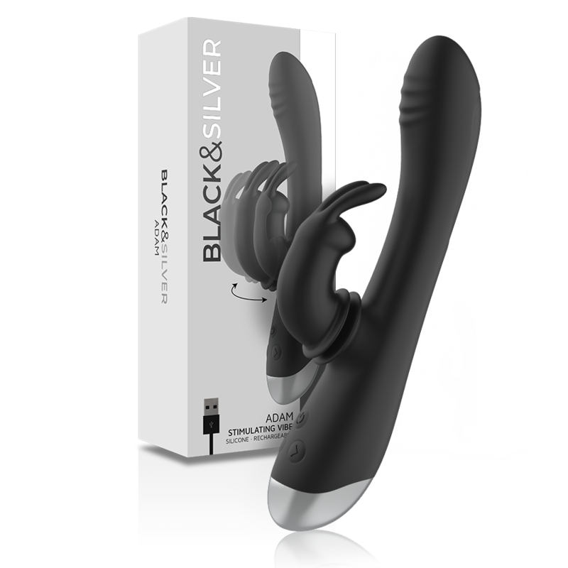 BLACKSILVER - DJ. ADAM ESTIMULADOR RABBIT SILICONA RECARGABLE NEGRO