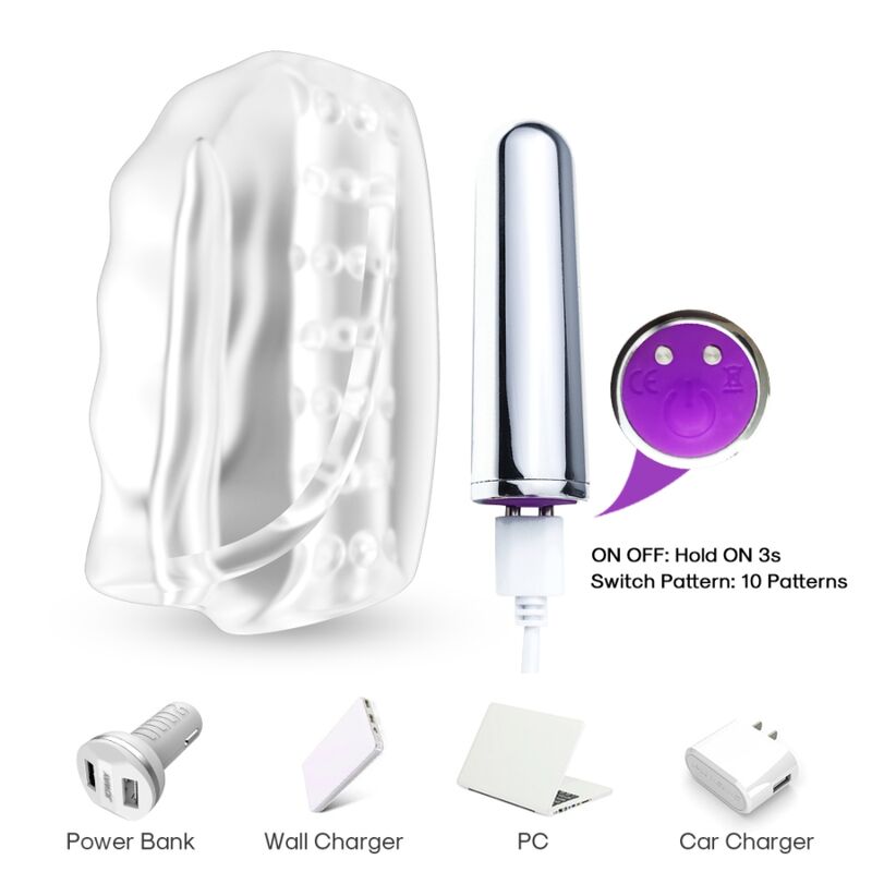 ARMONY - MASTER MASTURBATOR VIBRATOR TRANSPARENTE - Imagen 3