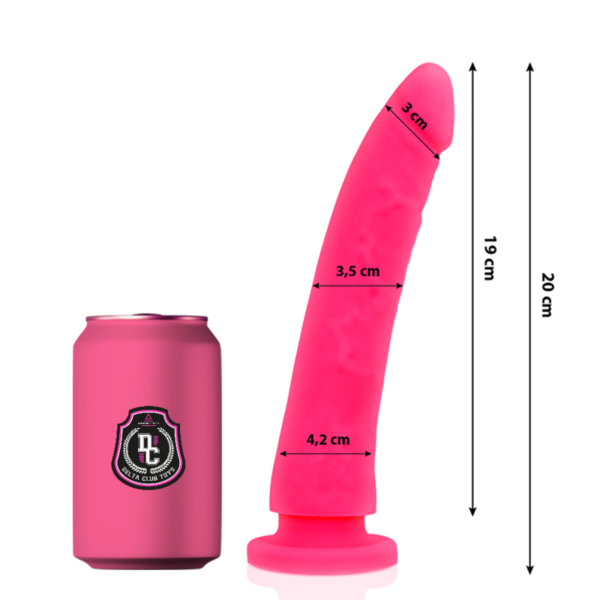 DELTA CLUB - DILDO REALISTA ROSA SILICONA MEDICA 20 CM -O- 4 CM - Imagen 2