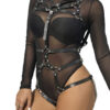 SUBBLIME - ARNÉS DE CUERPO CORREAS AJUSTABLE CUERO NEGRO TALLA ÚNICA - Imagen 2