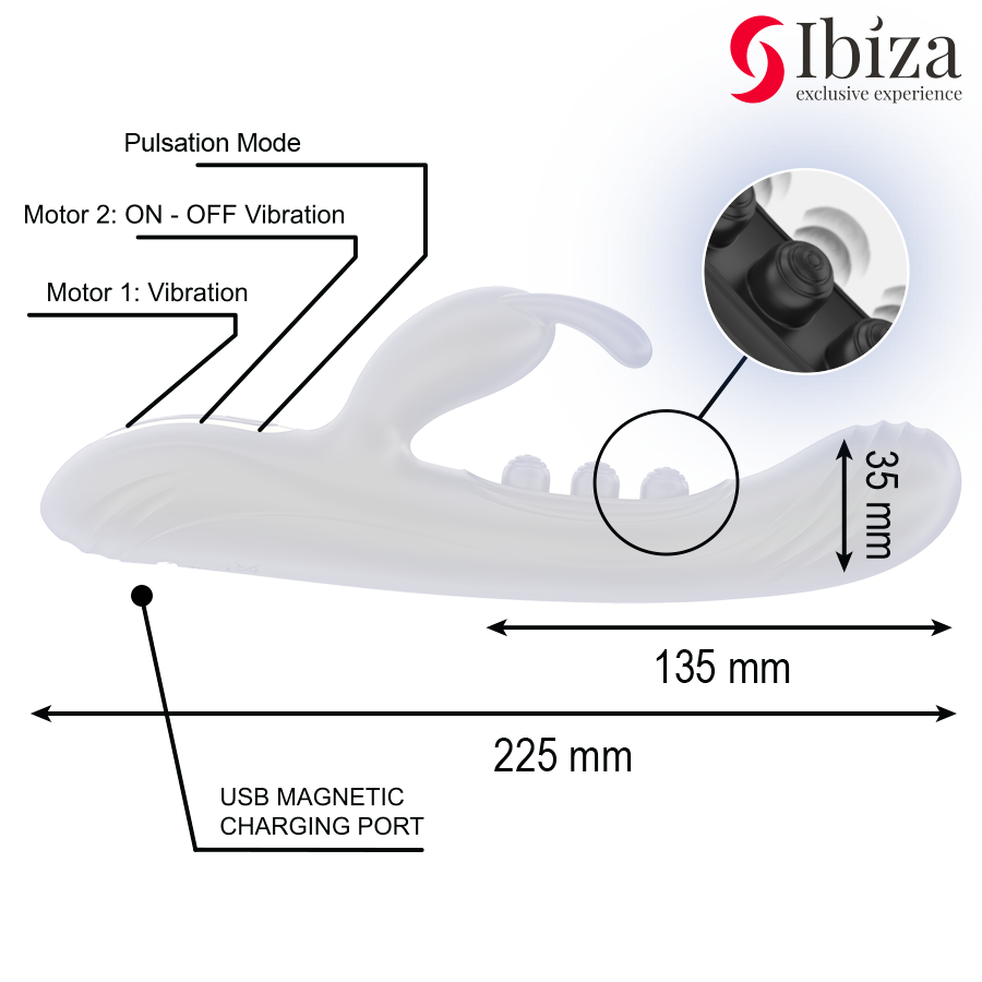 IBIZA - VIBRADOR RABBIT PERLAS CON PULSACIÓN - Imagen 5