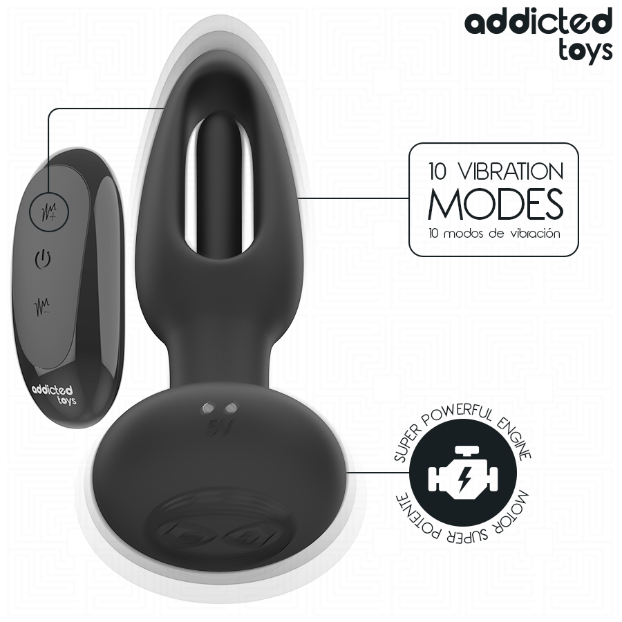 ADDICTED TOYS - PLUG ANAL CON LENGUA VIBRADORA Y CONTROL REMOTO - Imagen 5