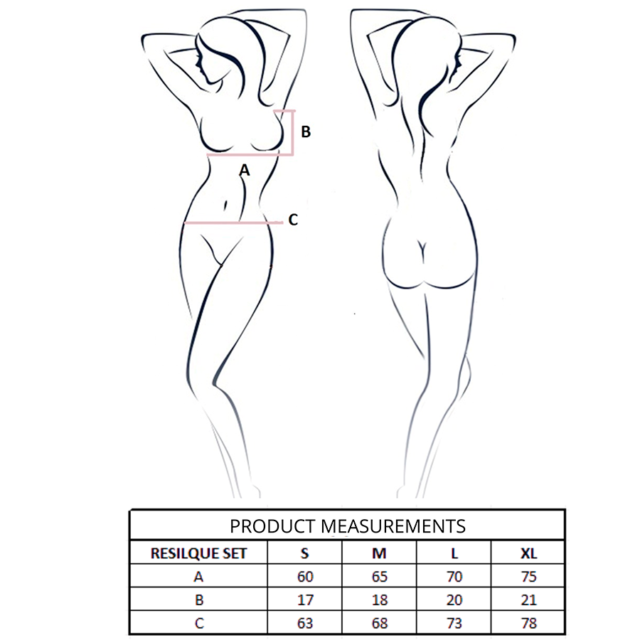 PASSION - RESILQUE SET SUJETADOR + TANGA NEGRO L/XL - Imagen 4