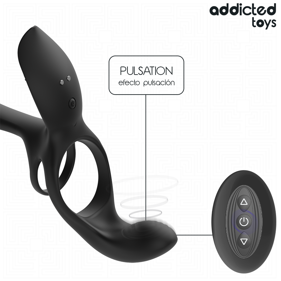 ADDICTED TOYS - DOUBLE PENIS RING WITH CLITORAL STIMULATOR - Imagen 5