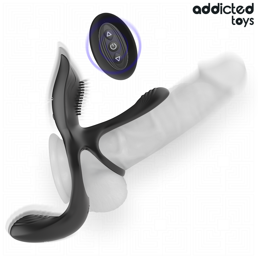 ADDICTED TOYS - DOUBLE PENIS RING WITH CLITORAL STIMULATOR - Imagen 2