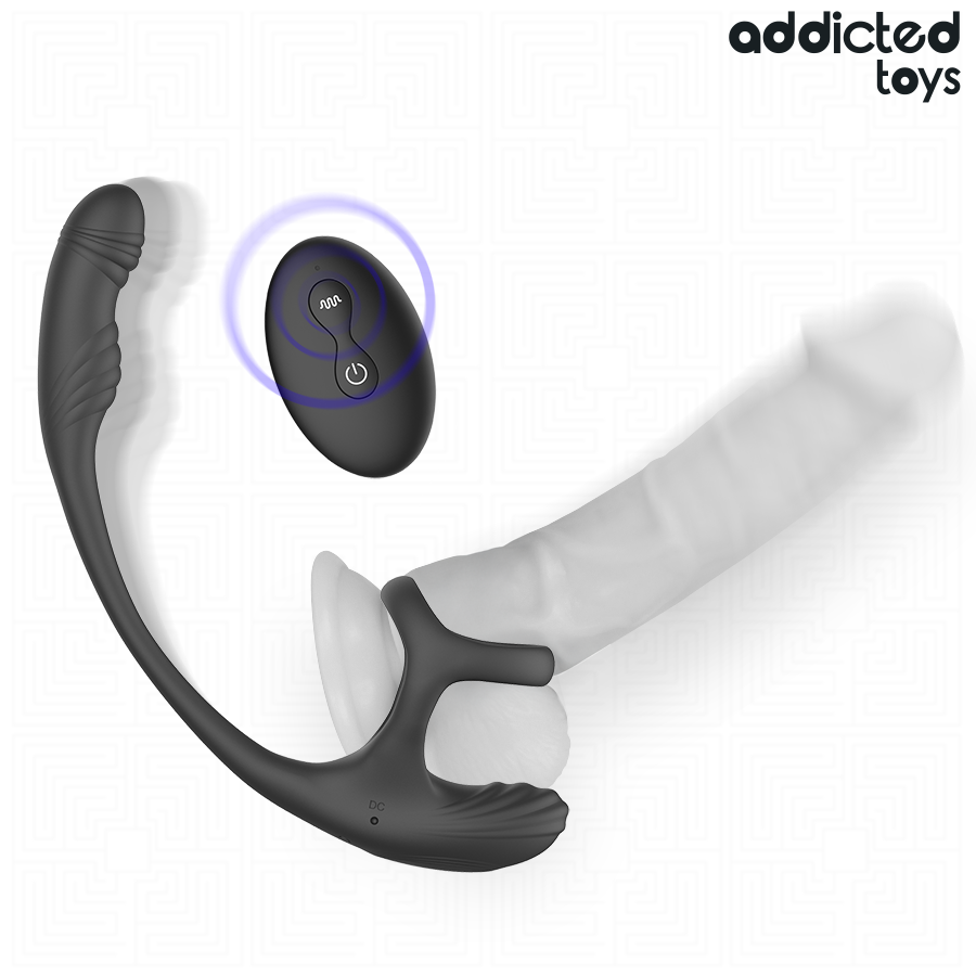 ADDICTED TOYS - PLUG ANAL VIBRACIÓN Y WAVING 360 Y ESTIMULADOR TESTÍCULOS - Imagen 2