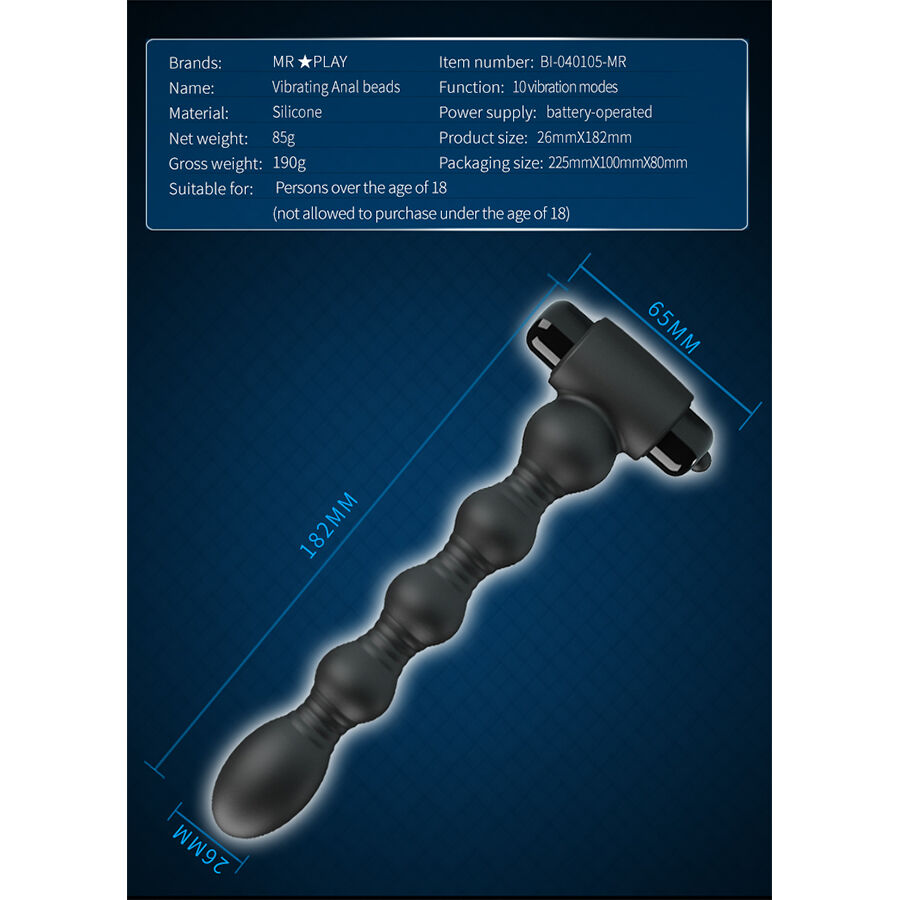 MR PLAY - MASAJEADOR PLUG ANAL CON VIBRACIÓN - Imagen 5