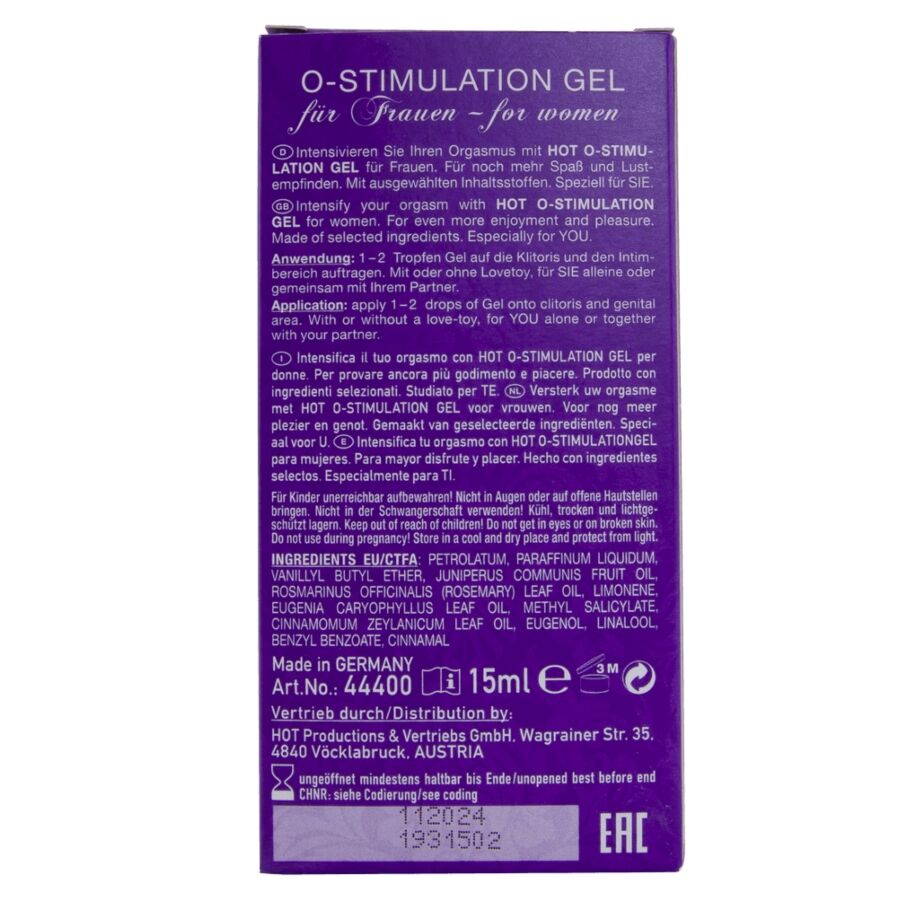 HOT - GEL O-STIMULATION PARA MUJER 15 ML - Imagen 5