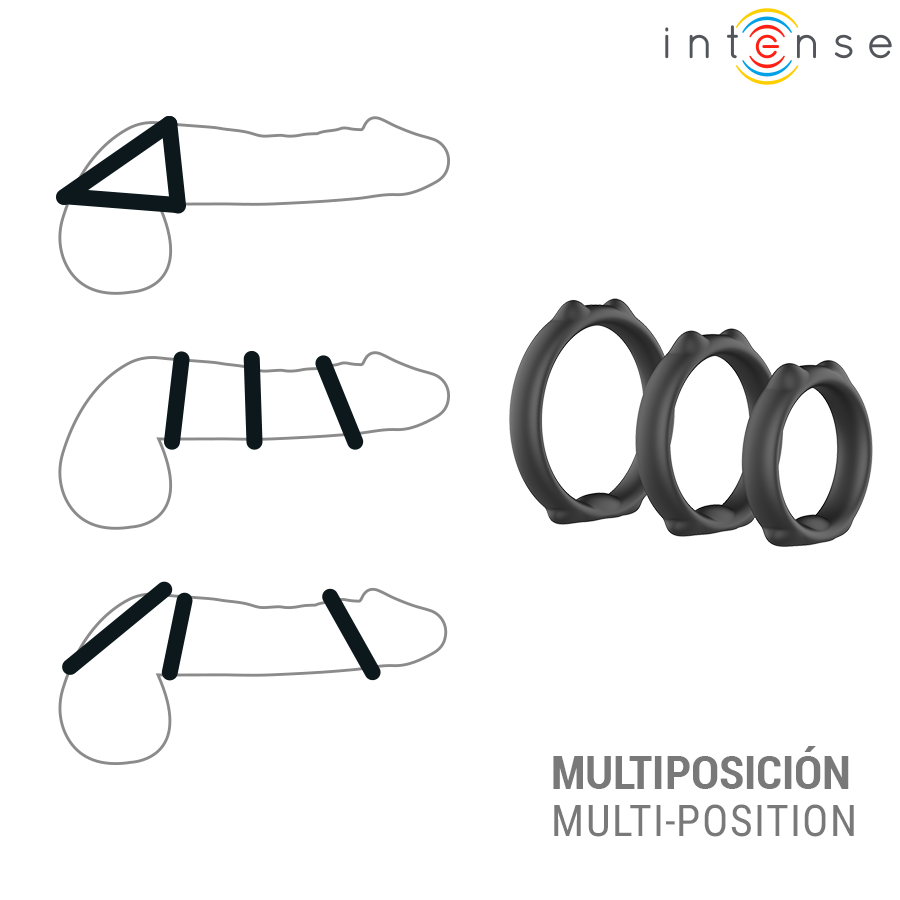 INTENSE - PETER SET OF 3 PENIS RINGS MODEL 9 - Imagen 3