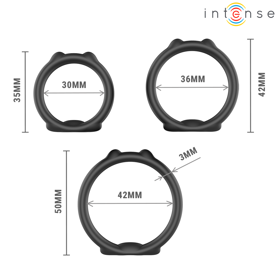 INTENSE - PETER SET OF 3 PENIS RINGS MODEL 9 - Imagen 5