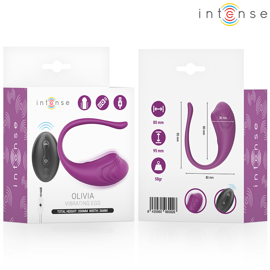 INTENSE - OLIVIA HUEVO VIBRADOR MORADO CONTROL REMOTO - Imagen 3
