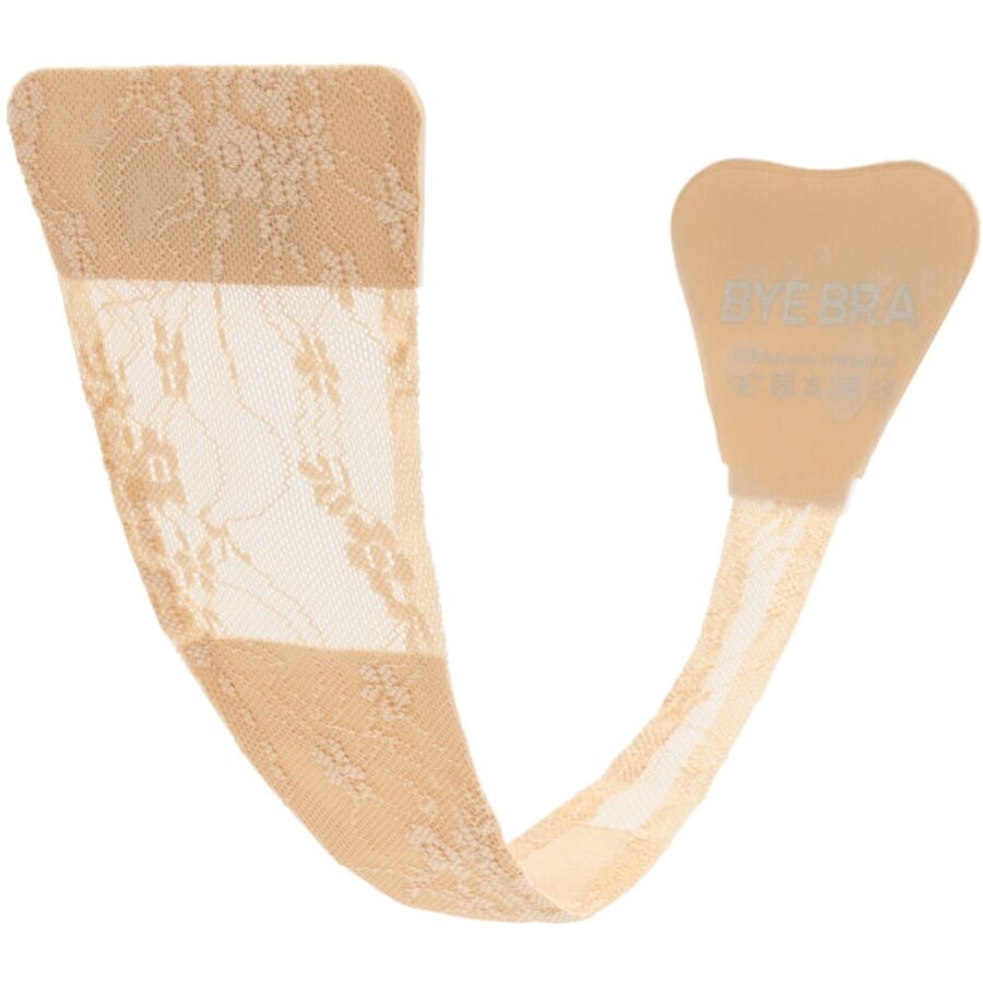 BYE-BRA - TANGA ADHESIVO ENCAJE BEIGE TALLA ÚNICA