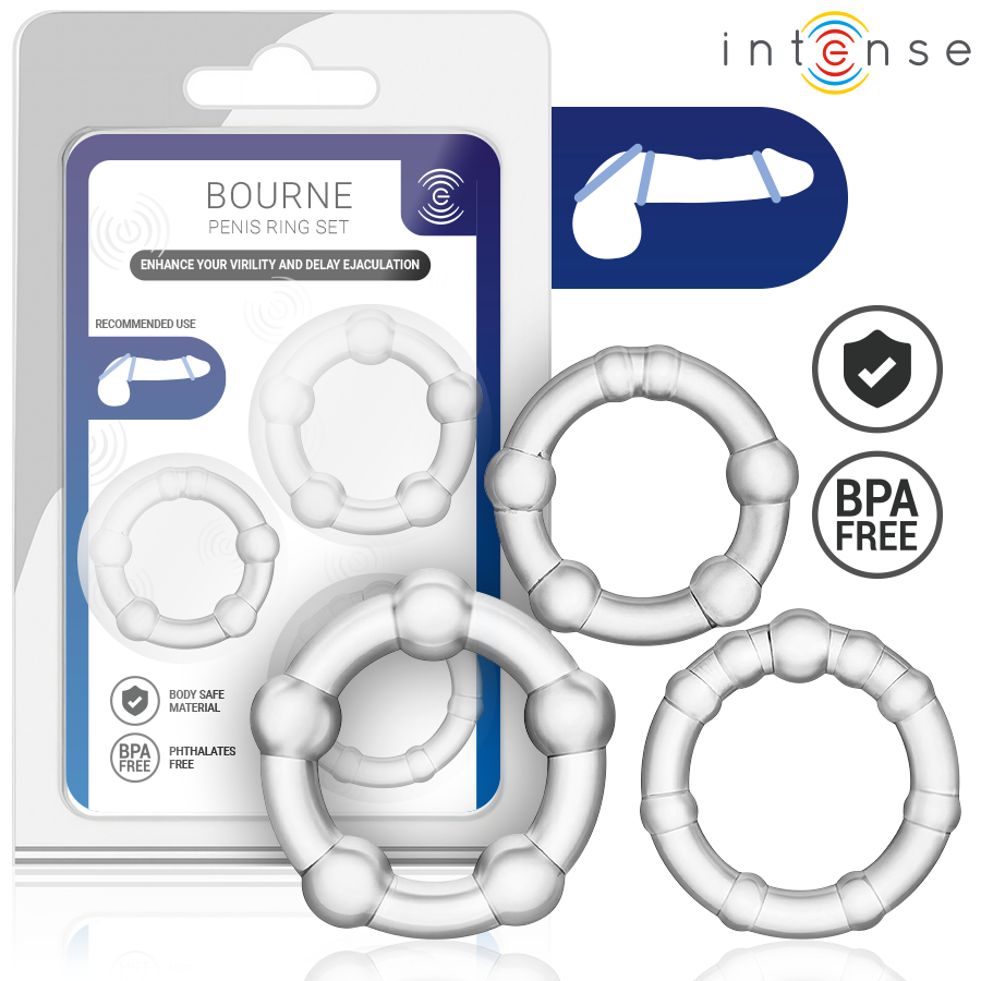 INTENSE - BOURNE SET OF 3 PENIS RING