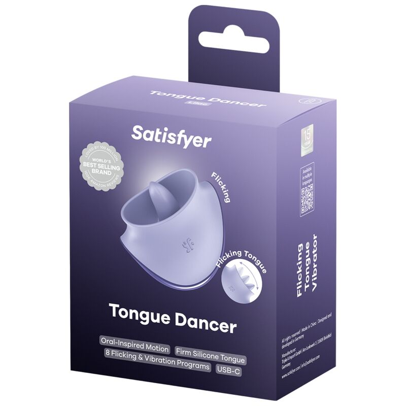 SATISFYER - TONGUE DANCER CLITORAL STIMULATOR WITH VIBRATION AND PULSATIONS LILAC - Imagen 5