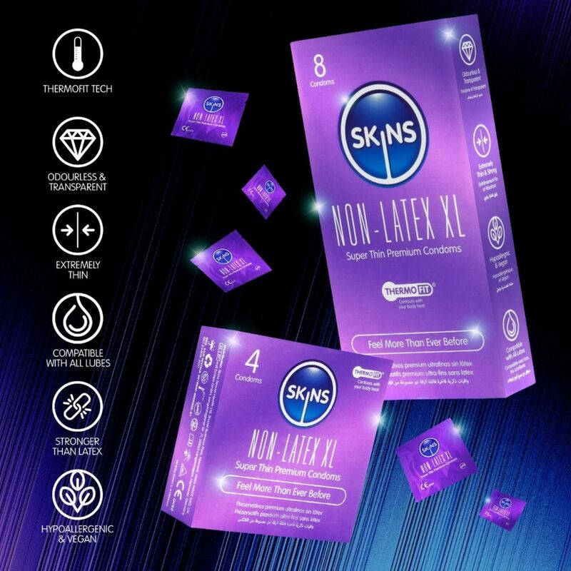 SKINS - LATEX-FREE CONDOMS XL PACK OF 4 - Imagen 5