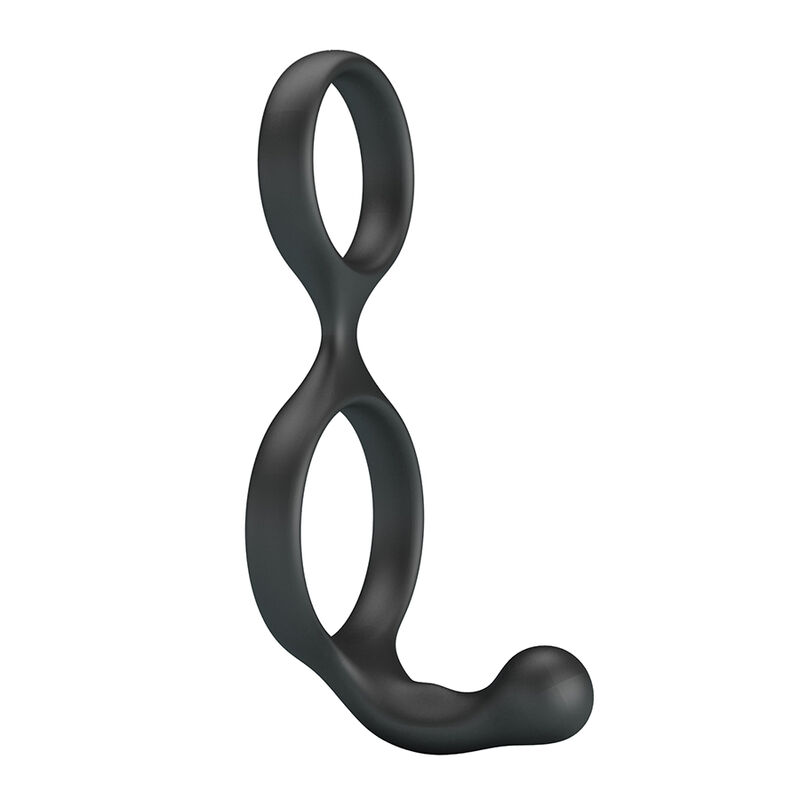CRAZY BULL - FLORIAN DOUBLE COCK AND BALL RING BLACK - Imagen 4