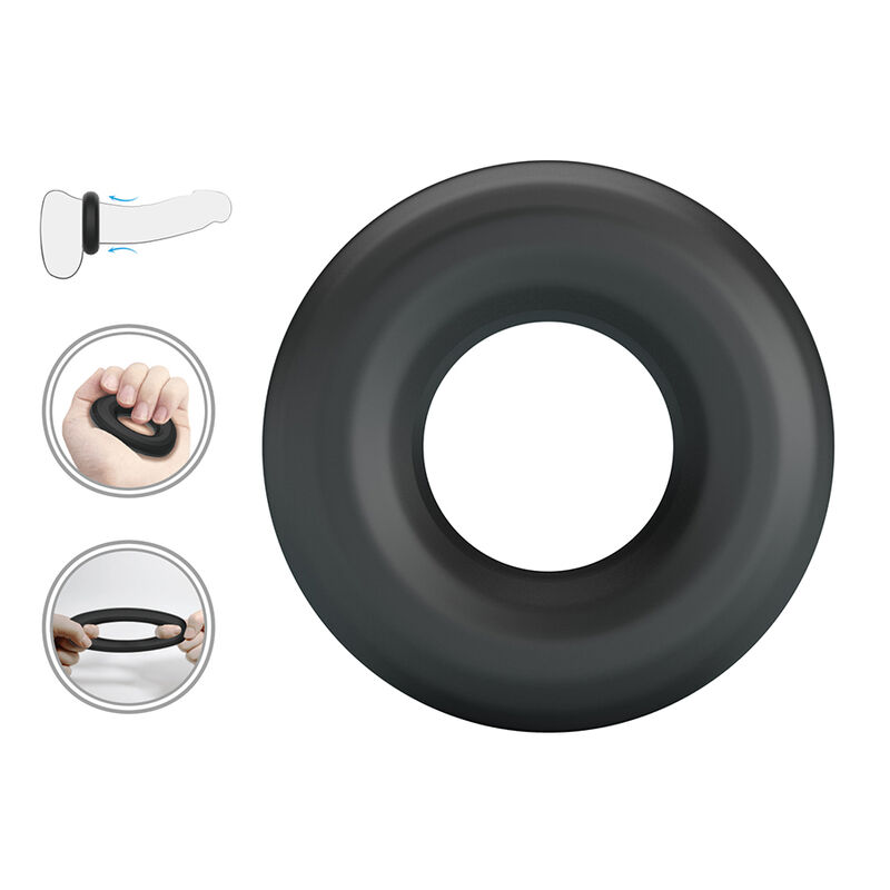 CRAZY BULL - URBAN SUPER SOFT SILICONE COCK RING BLACK - Imagen 5