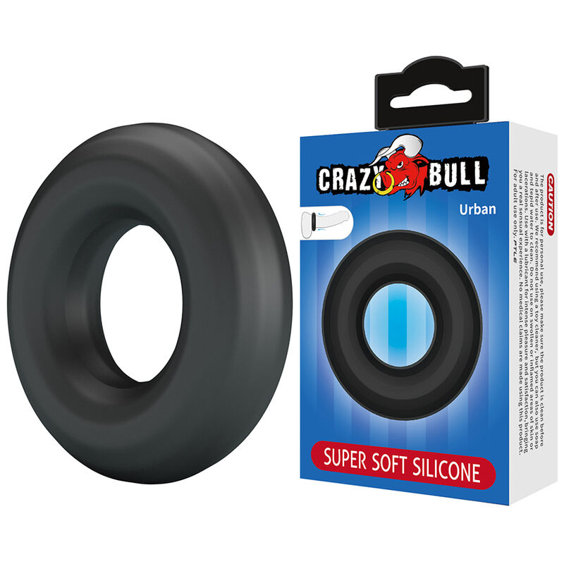 CRAZY BULL - URBAN SUPER SOFT SILICONE COCK RING BLACK - Imagen 2
