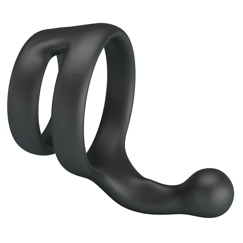 CRAZY BULL - YANCY DOUBLE COCK AND BALL RING BLACK - Imagen 5