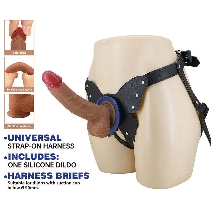 PRETTY LOVE - YETI STRAP-ON HARNESS WITH SUCTION DILDO FLESH - Imagen 2