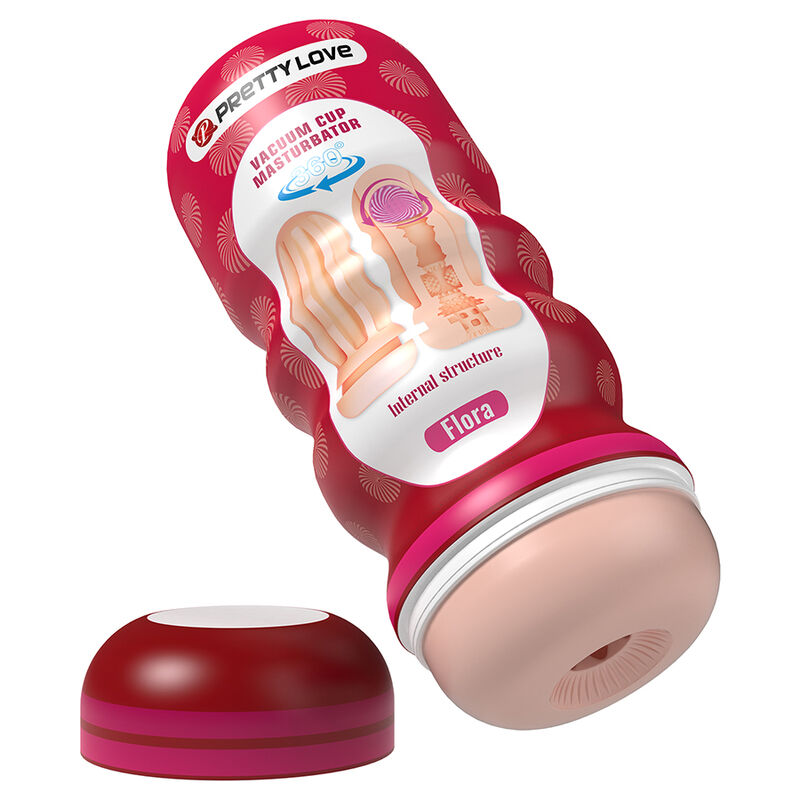 PRETTY LOVE - FLORA VAGINA MASTURBATOR WITH SUCTION CUP AND INTERNAL TEXTURES - Imagen 2