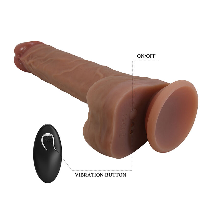 PRETTY LOVE - JONATHAN REALISTIC THRUSTING VIBRATOR WITH REMOTE CONTROL BROWN - Imagen 3