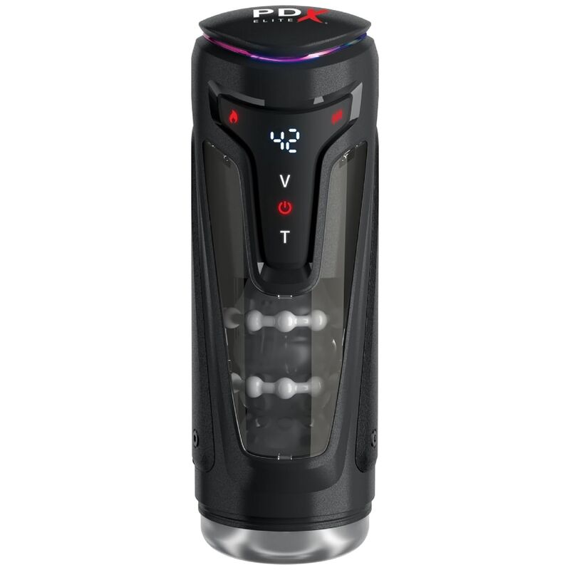 PDX ELITE - MOTO-BATOR PRO THRUSTING STROKER AUTOMATIC VIBRATING AND WARMING MASTURBATOR 26.5 CM - Imagen 2
