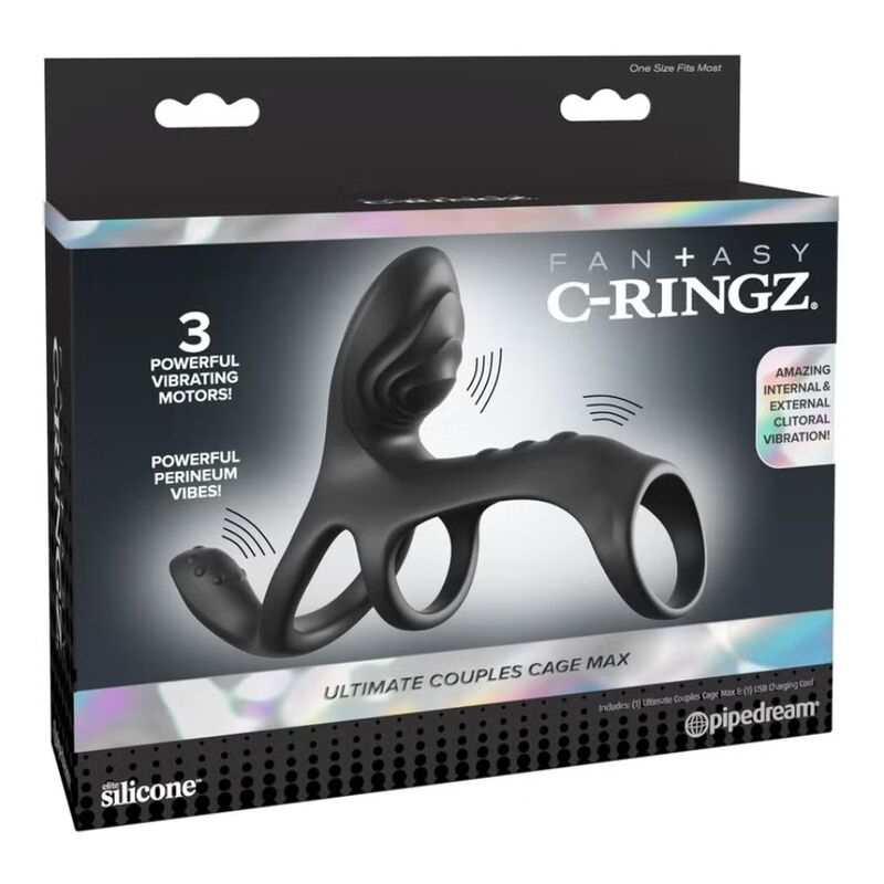 FANTASY C-RINGZ - ULTIMATE COUPLES CAGE MAX VIBRATING COCK RING 19.5 CM - Imagen 5