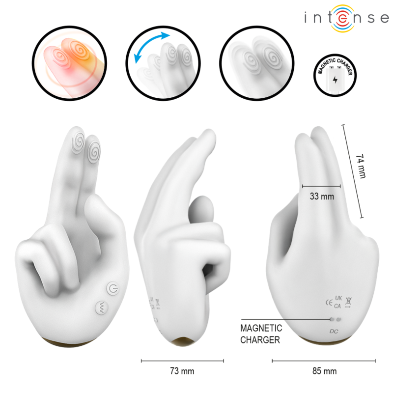INTENSE - JIMMY HAND-SHAPED MULTIFUNCTION STIMULATOR WITH VIBRATION AND HEAT - Imagen 3
