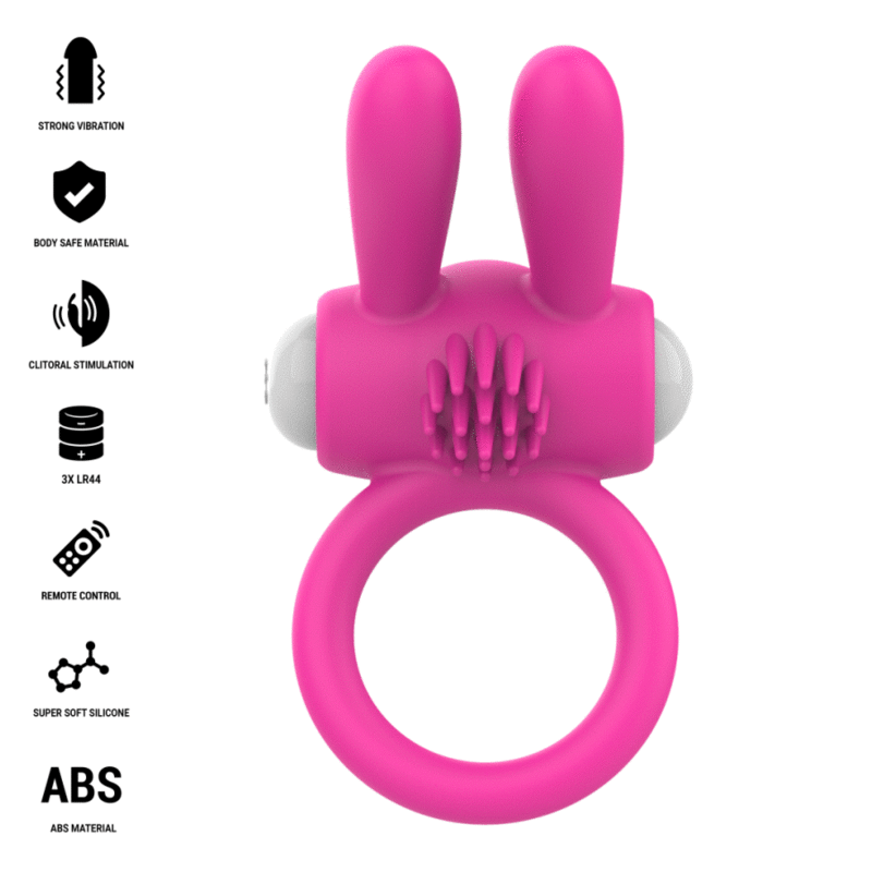 INTENSE - HOPPS VIBRATING PENIS RING WITH CLITORAL STIMULATION PINK - Imagen 2