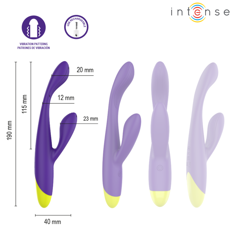 INTENSE - PAOLO RECHARGEABLE RABBIT STIMULATOR FOR G-SPOT AND CLITORIS - Imagen 3