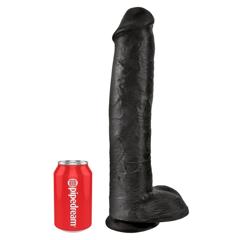 KING COCK - REALISTIC DILDO WITH TESTICLES 38 CM BLACK - Imagen 4