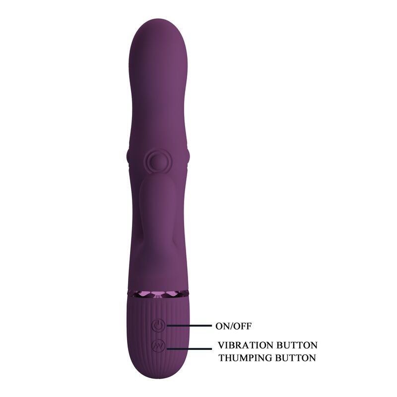 PRETTY LOVE - ZACH RECHARGEABLE THRUSTING RABBIT VIBRATOR 5+5 FUNCTIONS - Imagen 4