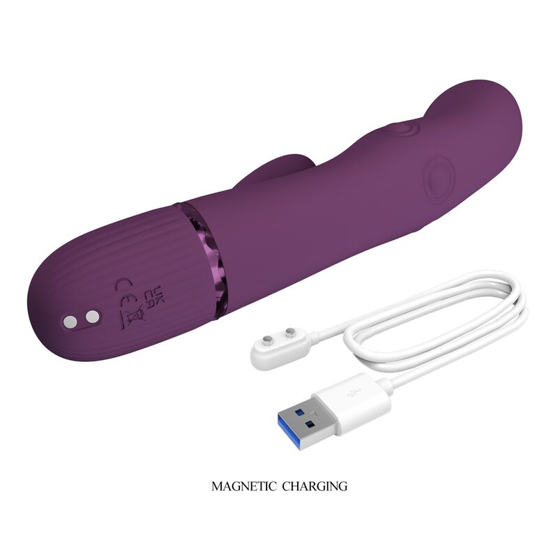 PRETTY LOVE - ZACH RECHARGEABLE THRUSTING RABBIT VIBRATOR 5+5 FUNCTIONS - Imagen 5