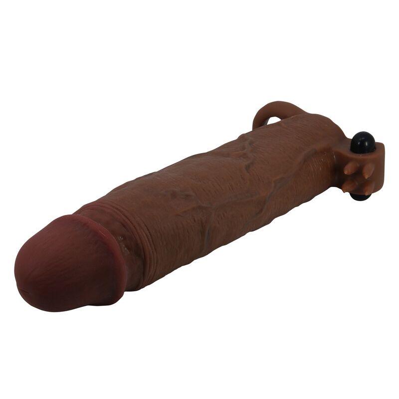 PRETTY LOVE - XERXES VIBRATING PENIS SLEEVE 22 CM Ø 4.5 CM BROWN - Imagen 5