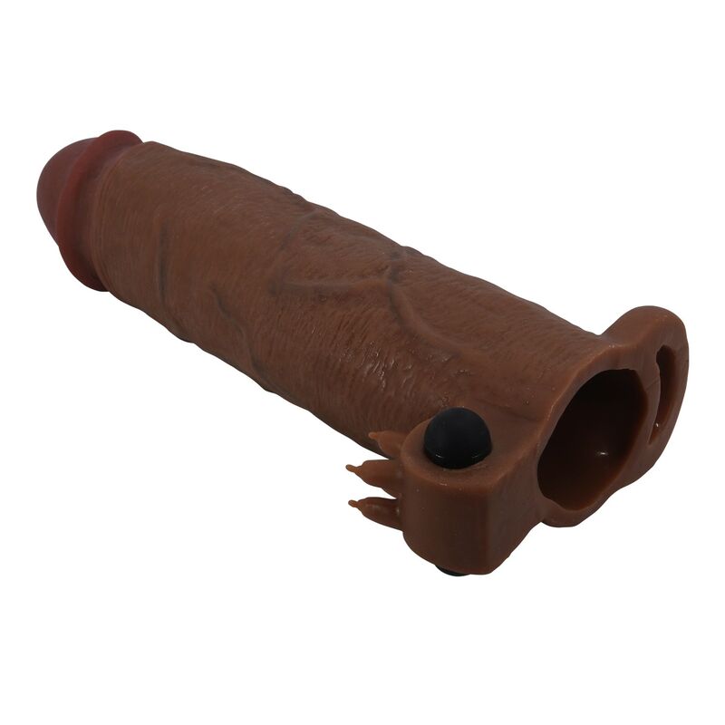 PRETTY LOVE - XERXES VIBRATING PENIS SLEEVE 22 CM Ø 4.5 CM BROWN - Imagen 3
