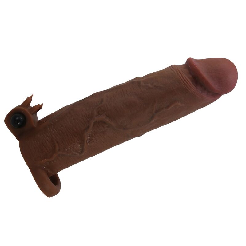 PRETTY LOVE - XERXES VIBRATING PENIS SLEEVE 22 CM Ø 4.5 CM BROWN - Imagen 4