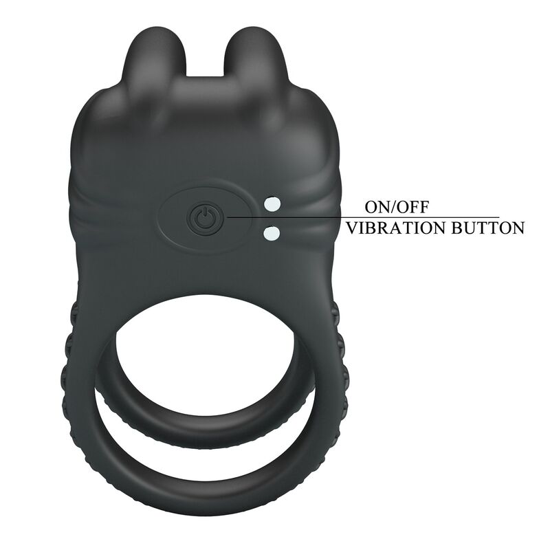 PRETTY LOVE - SINI RECHARGEABLE VIBRATING COCK RING 10 FUNCTIONS BLACK - Imagen 4