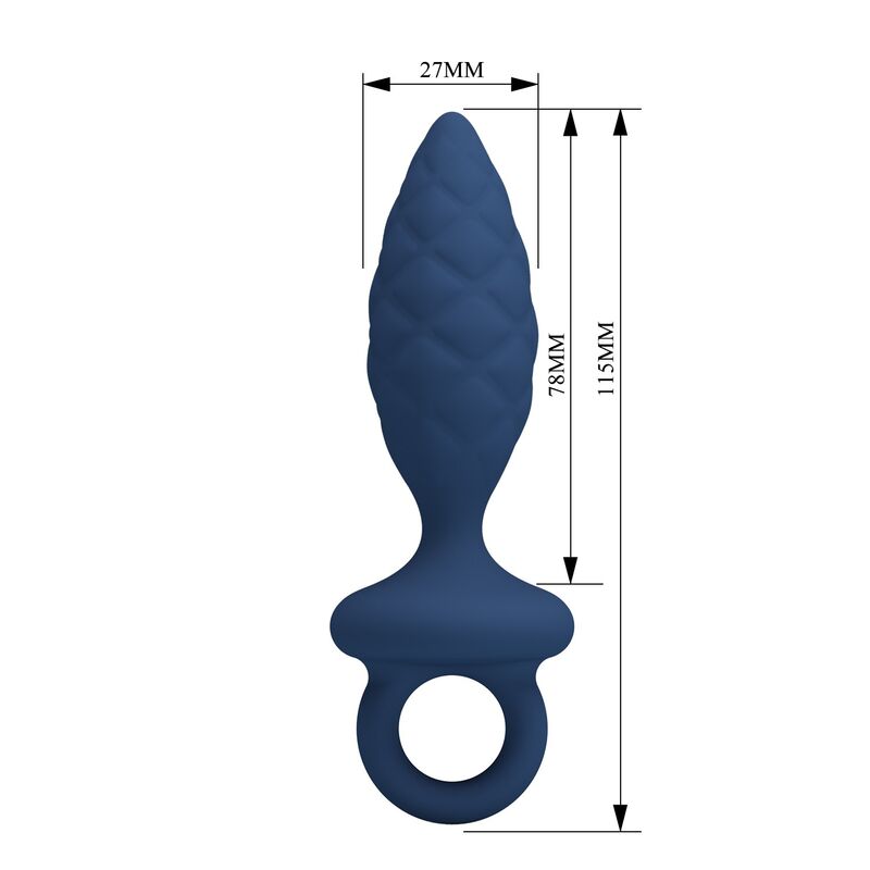 MR PLAY - TEXTURED ANAL PLUG WITH RING BLUE S - Imagen 5