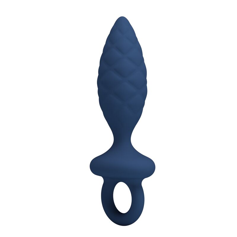 MR PLAY - TEXTURED ANAL PLUG WITH RING BLUE S - Imagen 4