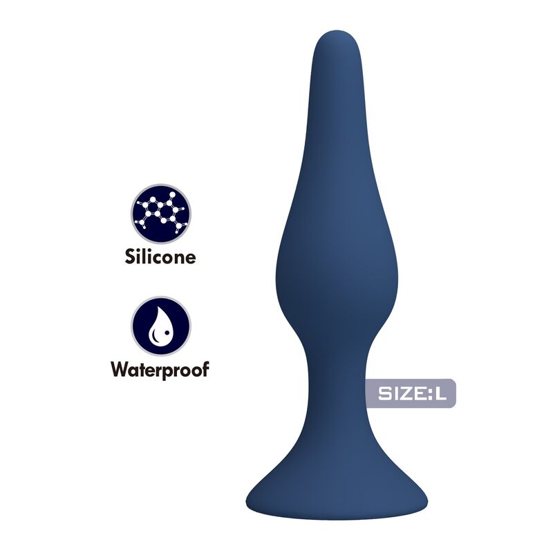 MR PLAY - SLIM SILICONE ANAL PLUG BLUE L - Imagen 2