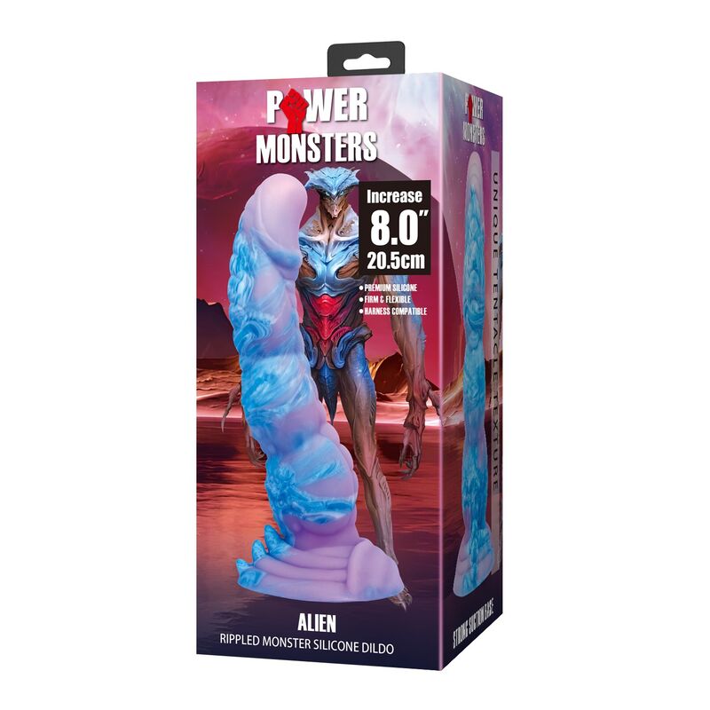 POWER MONSTERS - ALIEN FANTASY SILICONE DILDO 20.5 CM Ø 4.8 CM - Imagen 3