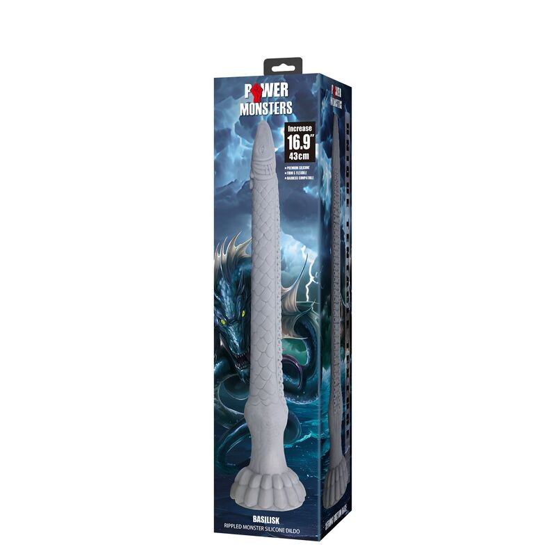 POWER MONSTERS - BASILISK FANTASY SILICONE DILDO 43 CM Ø 5 CM - Imagen 2