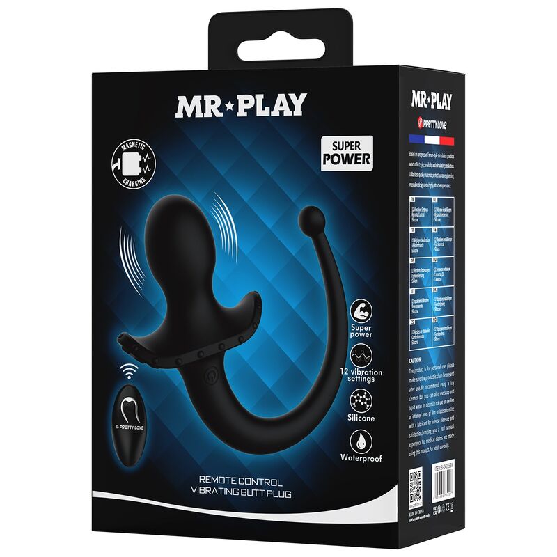 MR PLAY - WIRELESS REMOTE CONTROL ANAL AND PERINEUM VIBRATOR BLACK - Imagen 2