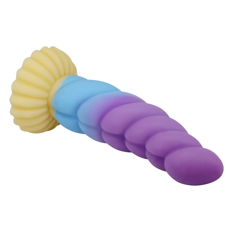 POWER MONSTERS - UNICORN TRICOLOR FANTASY SILICONE DILDO 22 CM Ø 5 CM - Imagen 5
