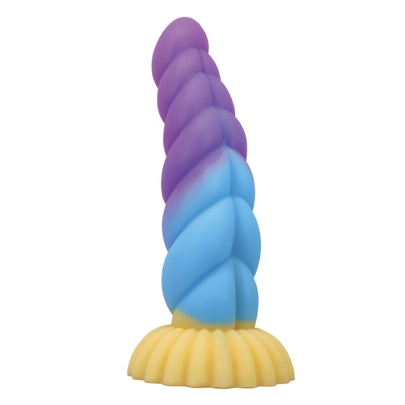 POWER MONSTERS - UNICORN TRICOLOR FANTASY SILICONE DILDO 22 CM Ø 5 CM - Imagen 4